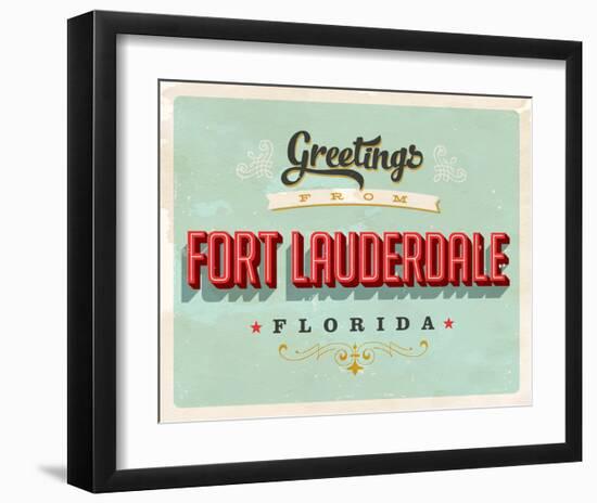 Welcome Fort Lauderdale Grunge-null-Framed Art Print