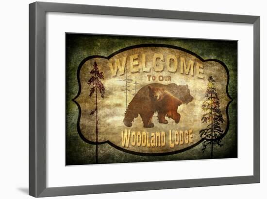Welcome Lodge Bear-LightBoxJournal-Framed Giclee Print
