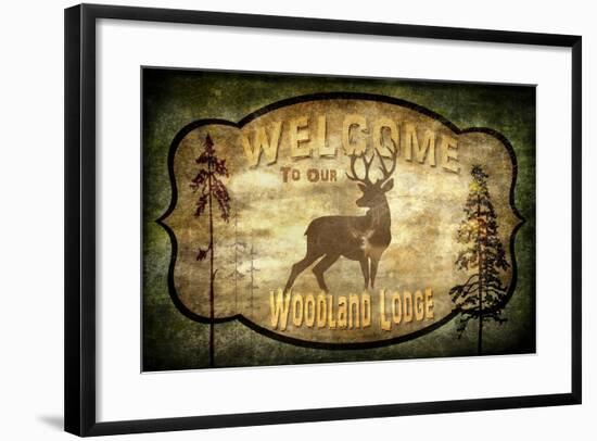 Welcome Lodge Deer-LightBoxJournal-Framed Giclee Print