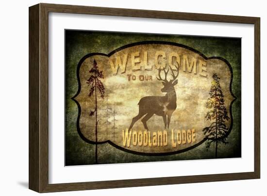 Welcome Lodge Deer-LightBoxJournal-Framed Giclee Print