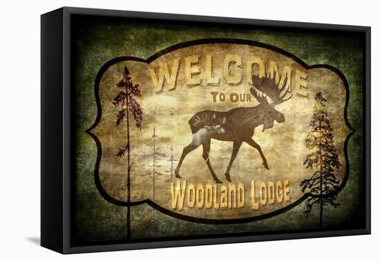 Welcome Lodge Moose-LightBoxJournal-Framed Premier Image Canvas