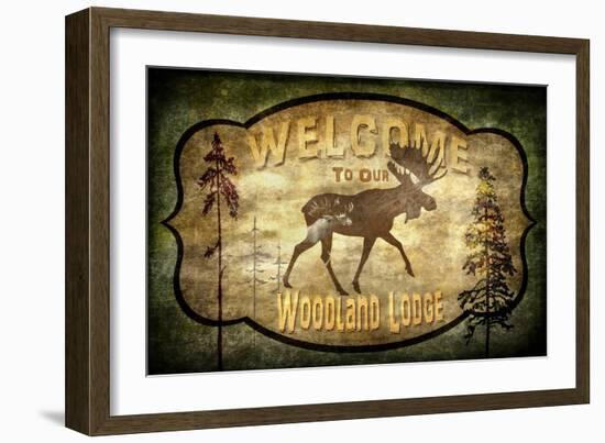 Welcome Lodge Moose-LightBoxJournal-Framed Giclee Print