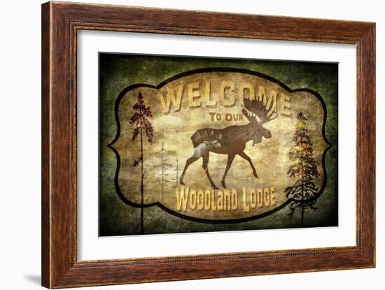 Welcome Lodge Moose-LightBoxJournal-Framed Giclee Print