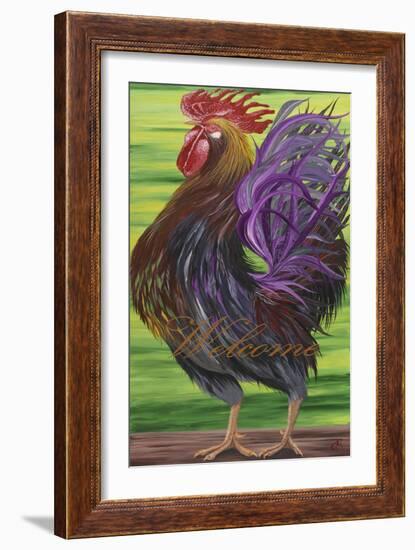 Welcome Rooster-Gigi Begin-Framed Giclee Print