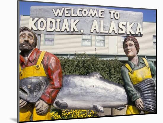 Welcome Sign, Kodiak Island, Kodiak, Alaska, USA-Ken Gillham-Mounted Photographic Print