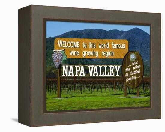 Welcome Sign, Napa Valley, California-John Alves-Framed Premier Image Canvas