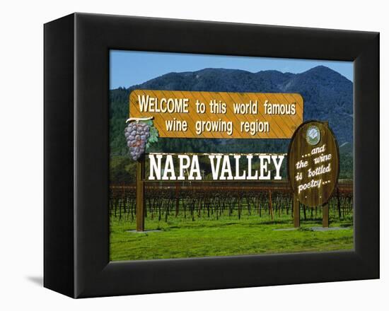 Welcome Sign, Napa Valley, California-John Alves-Framed Premier Image Canvas