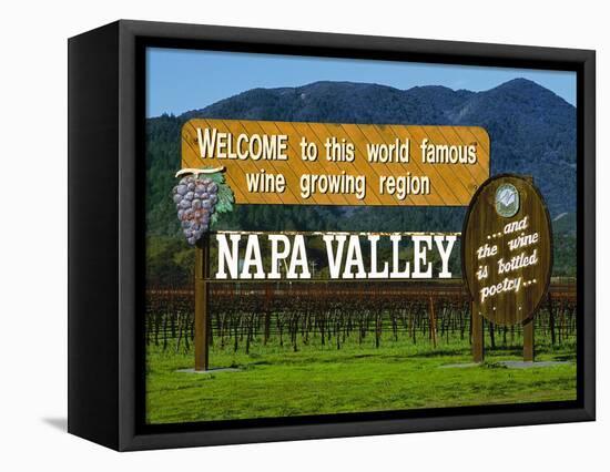 Welcome Sign, Napa Valley, California-John Alves-Framed Premier Image Canvas