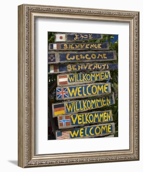 Welcome Signs, Laem Tong Beach, Phi Phi Don Island, Thailand, Southeast Asia, Asia-Sergio Pitamitz-Framed Photographic Print