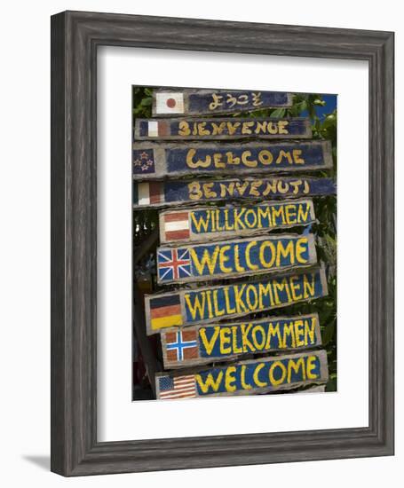 Welcome Signs, Laem Tong Beach, Phi Phi Don Island, Thailand, Southeast Asia, Asia-Sergio Pitamitz-Framed Photographic Print