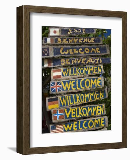 Welcome Signs, Laem Tong Beach, Phi Phi Don Island, Thailand, Southeast Asia, Asia-Sergio Pitamitz-Framed Photographic Print