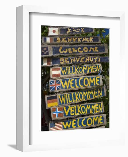 Welcome Signs, Laem Tong Beach, Phi Phi Don Island, Thailand, Southeast Asia, Asia-Sergio Pitamitz-Framed Photographic Print