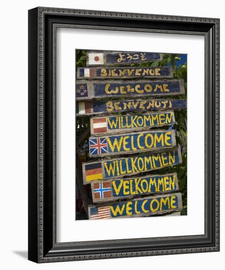 Welcome Signs, Laem Tong Beach, Phi Phi Don Island, Thailand, Southeast Asia, Asia-Sergio Pitamitz-Framed Photographic Print