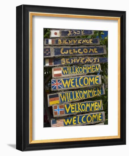 Welcome Signs, Laem Tong Beach, Phi Phi Don Island, Thailand, Southeast Asia, Asia-Sergio Pitamitz-Framed Photographic Print