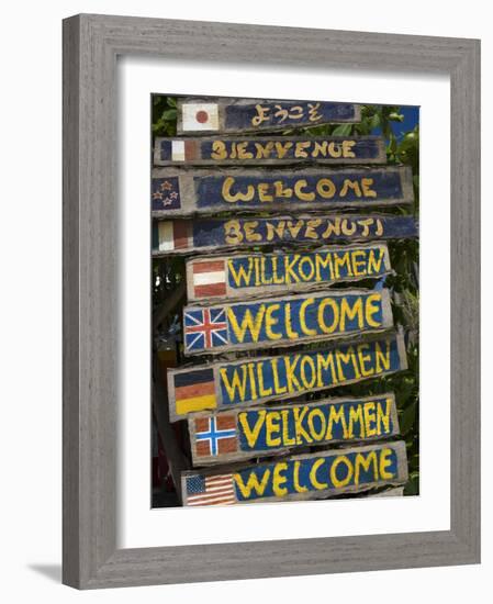 Welcome Signs, Laem Tong Beach, Phi Phi Don Island, Thailand, Southeast Asia, Asia-Sergio Pitamitz-Framed Photographic Print