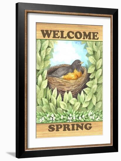 Welcome spring robin-Melinda Hipsher-Framed Giclee Print