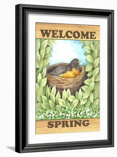 Welcome spring robin-Melinda Hipsher-Framed Giclee Print