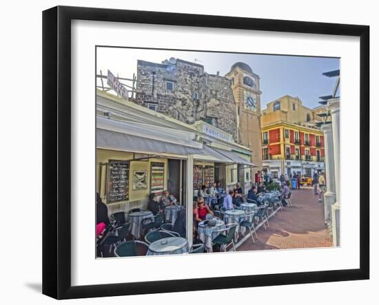 Welcome to Capri Cafe at Piazza Umberto-Markus Bleichner-Framed Art Print