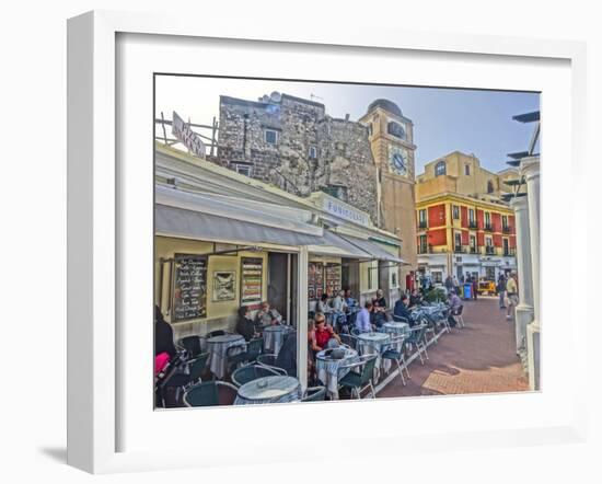 Welcome to Capri Cafe at Piazza Umberto-Markus Bleichner-Framed Art Print