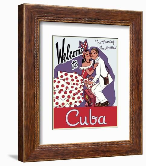 Welcome to Cuba-Vintage Poster-Framed Art Print