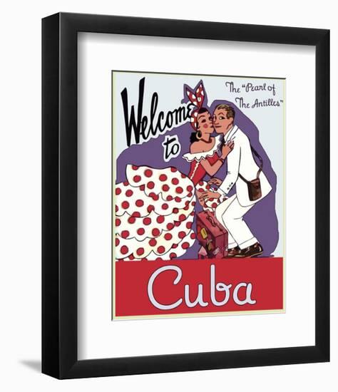 Welcome to Cuba-Vintage Poster-Framed Art Print