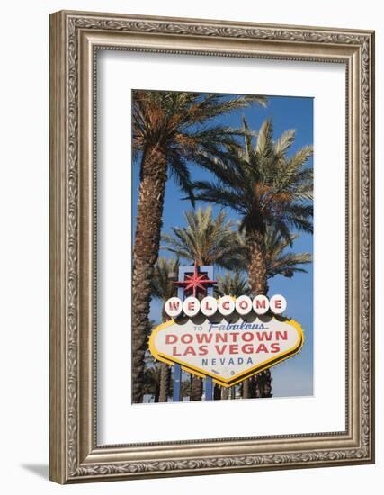 Welcome to Downtown Las Vegas Sign, Las Vegas, Nevada, USA-Michael DeFreitas-Framed Photographic Print