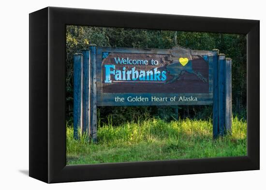 Welcome to Fairbanks Alaska Road Sign-null-Framed Premier Image Canvas