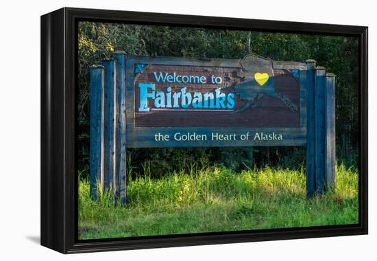 Welcome to Fairbanks Alaska Road Sign-null-Framed Premier Image Canvas