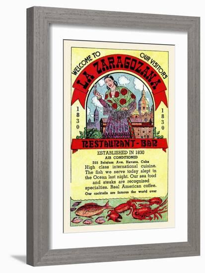 Welcome To La Zaragozana-Curt Teich & Company-Framed Art Print