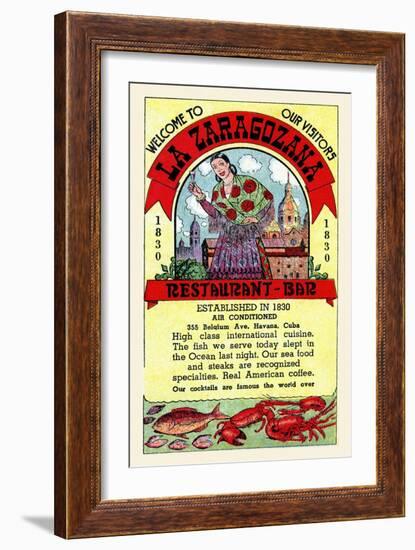 Welcome To La Zaragozana-Curt Teich & Company-Framed Art Print