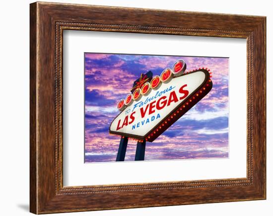 Welcome to Las Vegas Neon Sign-null-Framed Art Print