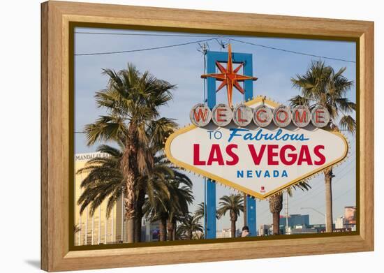 Welcome to Las Vegas Sign, Las Vegas, Nevada, USA-Michael DeFreitas-Framed Premier Image Canvas