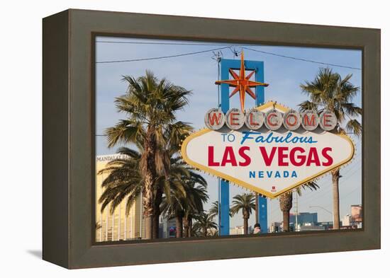 Welcome to Las Vegas Sign, Las Vegas, Nevada, USA-Michael DeFreitas-Framed Premier Image Canvas