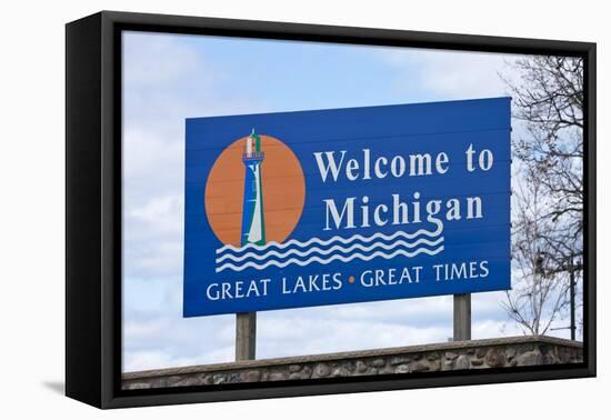 Welcome to Michigan Sign-Paul Souders-Framed Premier Image Canvas