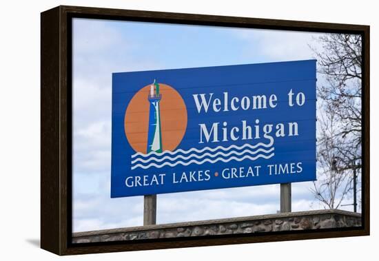 Welcome to Michigan Sign-Paul Souders-Framed Premier Image Canvas