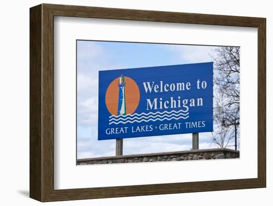 Welcome to Michigan Sign-Paul Souders-Framed Photographic Print