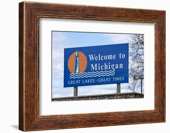 Welcome to Michigan Sign-Paul Souders-Framed Photographic Print