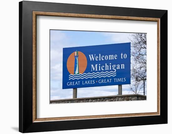 Welcome to Michigan Sign-Paul Souders-Framed Photographic Print