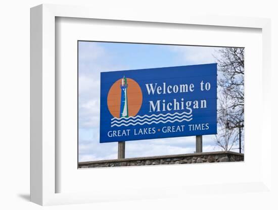 Welcome to Michigan Sign-Paul Souders-Framed Photographic Print