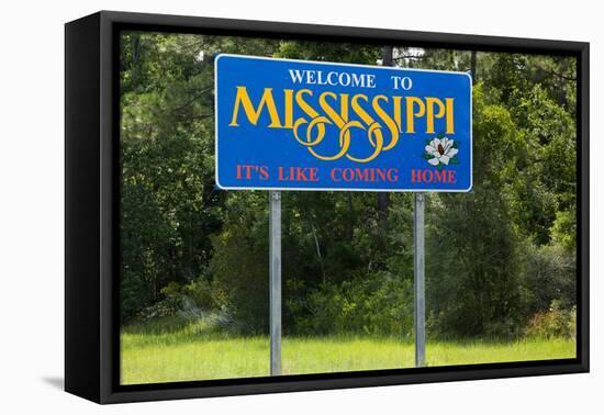 Welcome to Mississippi Sign-Paul Souders-Framed Premier Image Canvas