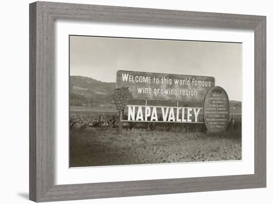 Welcome to Napa Valley sign-null-Framed Art Print