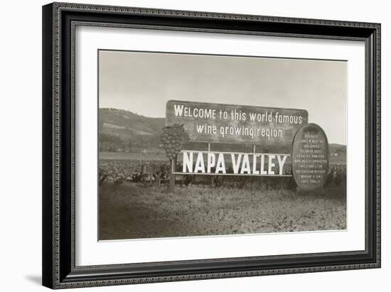 Welcome to Napa Valley sign-null-Framed Art Print