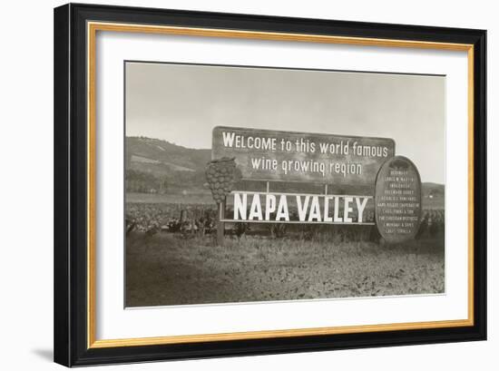 Welcome to Napa Valley sign--Framed Art Print