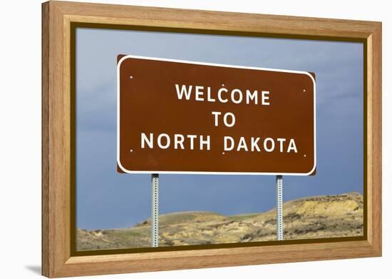 Welcome to North Dakota Sign-Paul Souders-Framed Premier Image Canvas