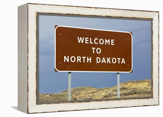 Welcome to North Dakota Sign-Paul Souders-Framed Premier Image Canvas