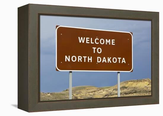 Welcome to North Dakota Sign-Paul Souders-Framed Premier Image Canvas