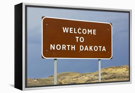 Welcome to North Dakota Sign-Paul Souders-Framed Premier Image Canvas