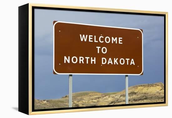 Welcome to North Dakota Sign-Paul Souders-Framed Premier Image Canvas