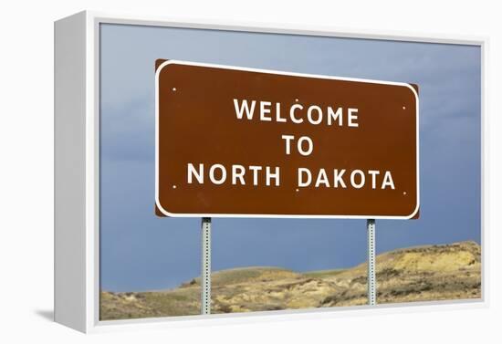 Welcome to North Dakota Sign-Paul Souders-Framed Premier Image Canvas