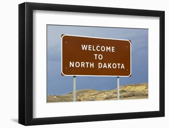 Welcome to North Dakota Sign-Paul Souders-Framed Photographic Print